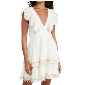 Farm Rio Eyelet patch beaded dress